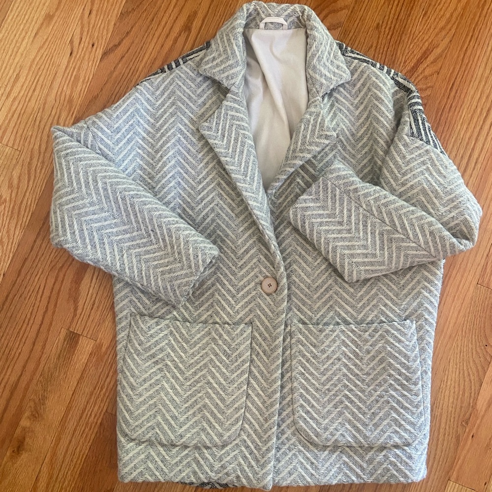 Women's Gray Chevron Jacket